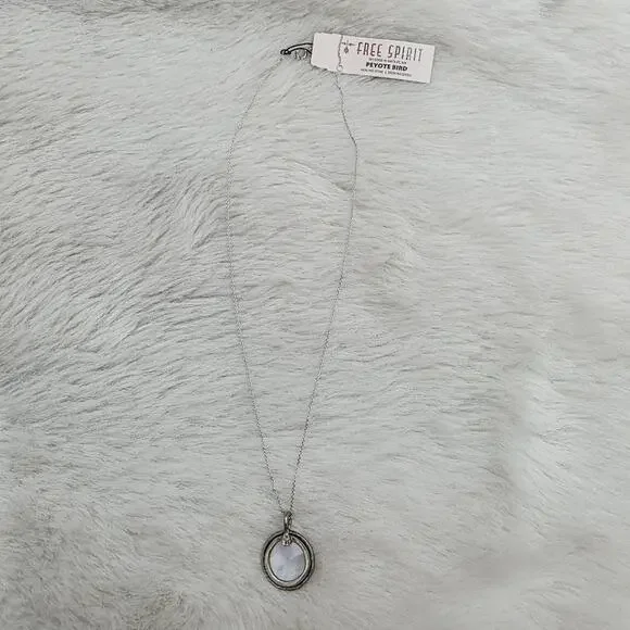 NEW Free Spirit Peyote Bird Silver Chain Necklace Lotus Flower Coin Pendant